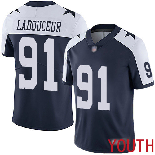 Youth Dallas Cowboys Limited Navy Blue L. P. Ladouceur Alternate #91 Vapor Untouchable Throwback NFL Jersey->women nfl jersey->Women Jersey